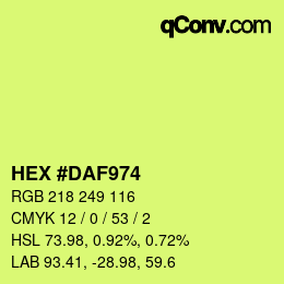 Color code: HEX #DAF974 | qconv.com
