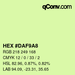 Farbcode: HEX #DAF9A8 | qconv.com