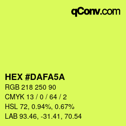 カラーコード: HEX #DAFA5A | qconv.com