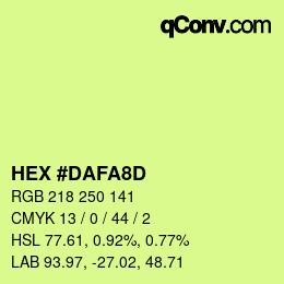 Color code: HEX #DAFA8D | qconv.com