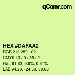 カラーコード: HEX #DAFAA2 | qconv.com