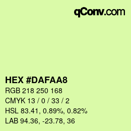 Color code: HEX #DAFAA8 | qconv.com