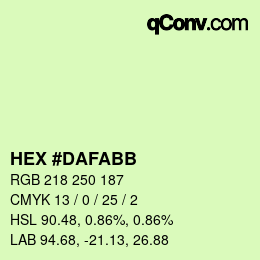 Color code: HEX #DAFABB | qconv.com
