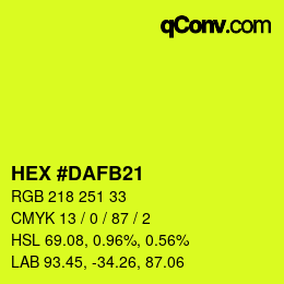Color code: HEX #DAFB21 | qconv.com