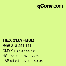 カラーコード: HEX #DAFB8D | qconv.com