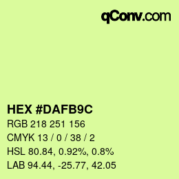 Color code: HEX #DAFB9C | qconv.com