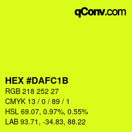 Farbcode: HEX #DAFC1B | qconv.com