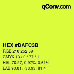 Color code: HEX #DAFC3B | qconv.com