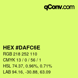 Color code: HEX #DAFC6E | qconv.com