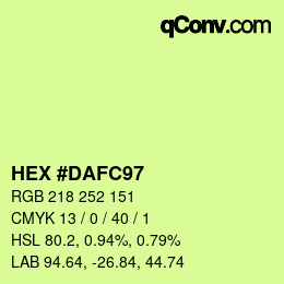 颜色代码: HEX #DAFC97 | qconv.com