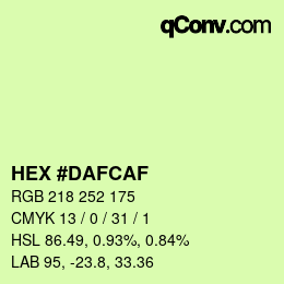 Color code: HEX #DAFCAF | qconv.com