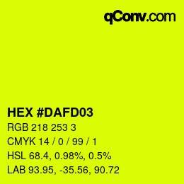 颜色代码: HEX #DAFD03 | qconv.com
