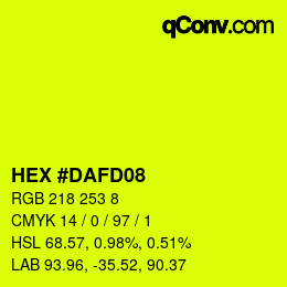 Color code: HEX #DAFD08 | qconv.com