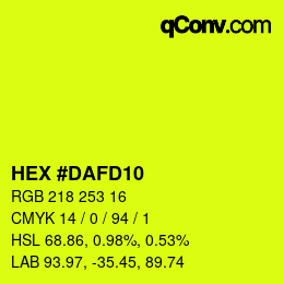 カラーコード: HEX #DAFD10 | qconv.com
