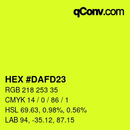 カラーコード: HEX #DAFD23 | qconv.com