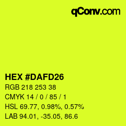 颜色代码: HEX #DAFD26 | qconv.com