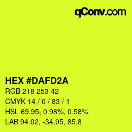 カラーコード: HEX #DAFD2A | qconv.com
