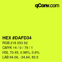 カラーコード: HEX #DAFD34 | qconv.com