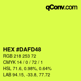 Color code: HEX #DAFD48 | qconv.com