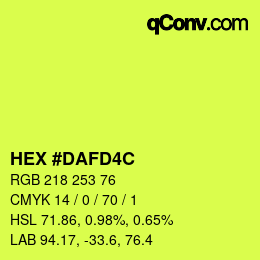 カラーコード: HEX #DAFD4C | qconv.com