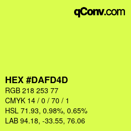 Farbcode: HEX #DAFD4D | qconv.com