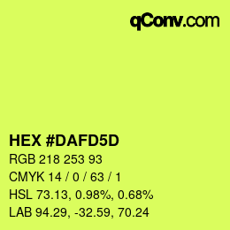 Color code: HEX #DAFD5D | qconv.com
