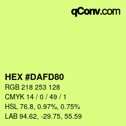 Color code: HEX #DAFD80 | qconv.com