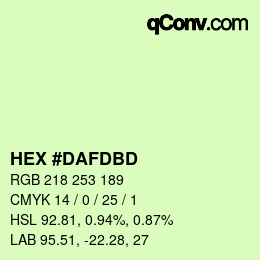 Color code: HEX #DAFDBD | qconv.com