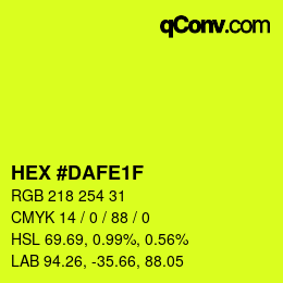 カラーコード: HEX #DAFE1F | qconv.com