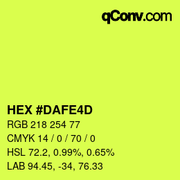 カラーコード: HEX #DAFE4D | qconv.com