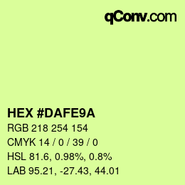 Color code: HEX #DAFE9A | qconv.com