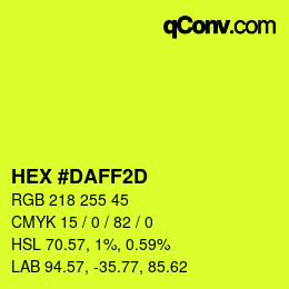 Farbcode: HEX #DAFF2D | qconv.com