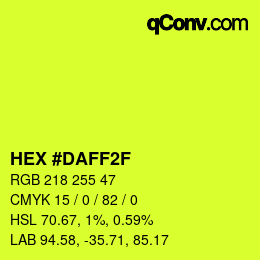 Color code: HEX #DAFF2F | qconv.com