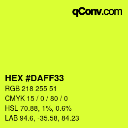 颜色代码: HEX #DAFF33 | qconv.com
