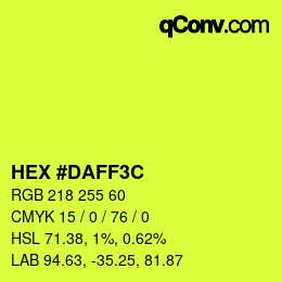 Color code: HEX #DAFF3C | qconv.com