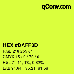 カラーコード: HEX #DAFF3D | qconv.com
