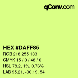Color code: HEX #DAFF85 | qconv.com
