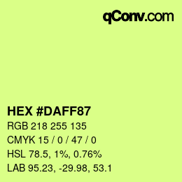 カラーコード: HEX #DAFF87 | qconv.com