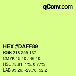 Color code: HEX #DAFF89 | qconv.com