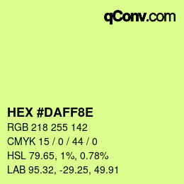 Color code: HEX #DAFF8E | qconv.com