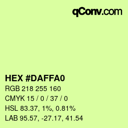 カラーコード: HEX #DAFFA0 | qconv.com