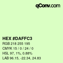 Color code: HEX #DAFFC3 | qconv.com