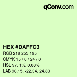 Farbcode: HEX #DAFFC3 | qconv.com