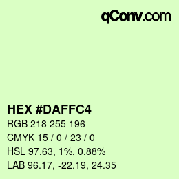 カラーコード: HEX #DAFFC4 | qconv.com