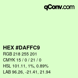 カラーコード: HEX #DAFFC9 | qconv.com