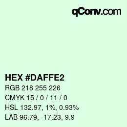 カラーコード: HEX #DAFFE2 | qconv.com