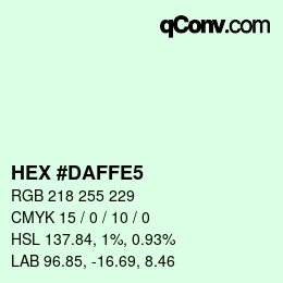 Color code: HEX #DAFFE5 | qconv.com