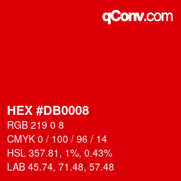 Color code: HEX #DB0008 | qconv.com