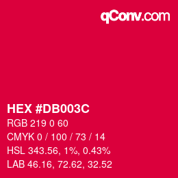 Color code: HEX #DB003C | qconv.com