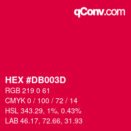 Color code: HEX #DB003D | qconv.com